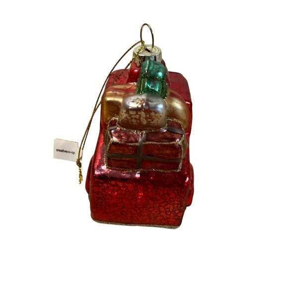 Vintage-Style Red Glass Truck Christmas Ornament Tree Creative Co-Op Farmhouse - Picture 7 of 8